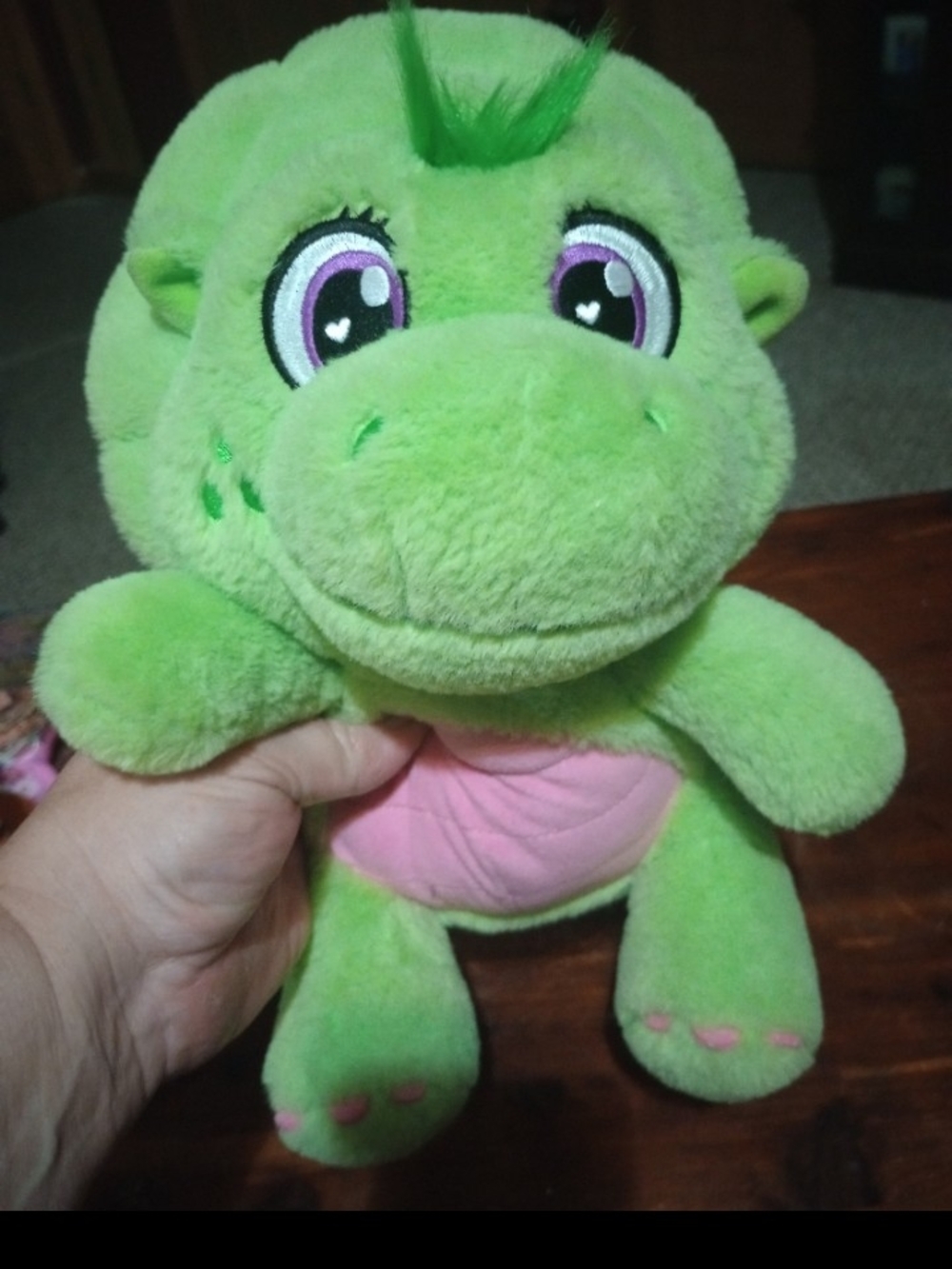 Green Plush Baby Bop with Pink Belly - Soft Cuddly Toy